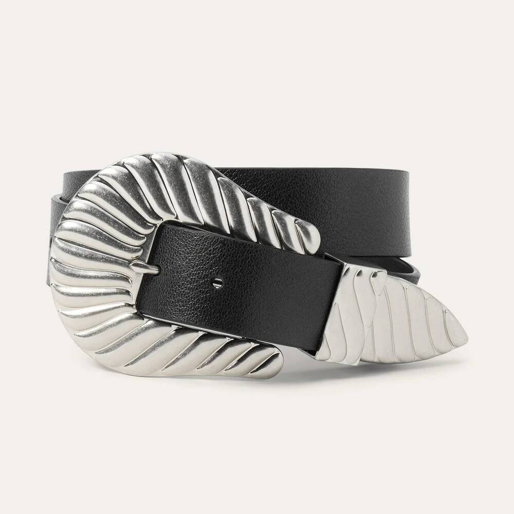 NEW THE GREAT. the big buckle belt in black with silver - Picture 1 of 8
